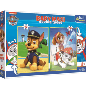 PUZZEL 4 IN 1 DUBBELZIJDIG PAW PATROL PUZZEL + KLEURPLAATZIJDE