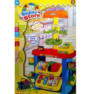 SUPER STORE marktwinkel met een mand