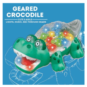 GEARED CROCODILE CUTE AND AGILE LIGHT, MUSIC, SEE-TROUHG GEARS