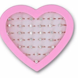 36 x VERSTELBARE PRINSES RING + HART DOOS