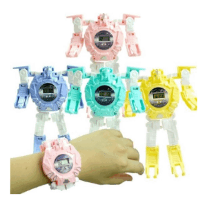 Kinderen elektronische cartoon vervorming horloge vervorming robot horloge speelgoed - ROZE