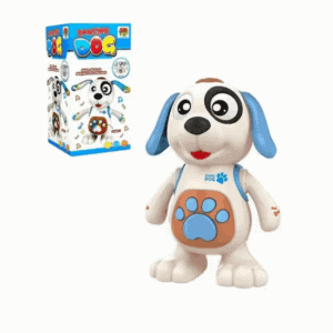 Dansend robothondspeelgoed met kleurrijke lichten, geluid, loopt, springt, beweegt armen en oren, zingt liedjes en blaft